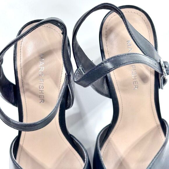 Marc Fisher black platform strappy heels 7 - Picture 4 of 7